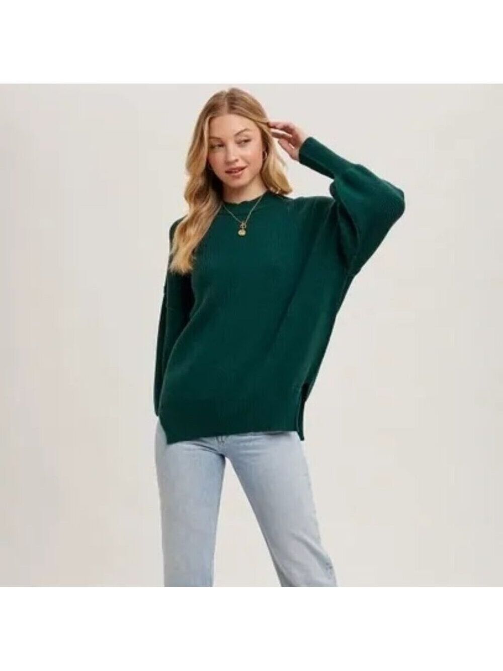 CLEAR OUT!! Ribbed Mock Neck Pullover - Picture 5 of 9